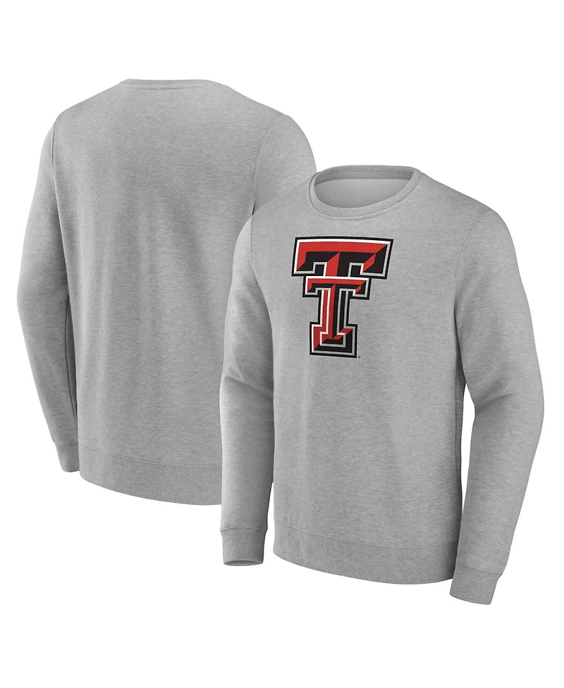 Fanatics Men's Gray Texas Tech Red Raiders Applique Fleece Pullover Sweatshirt