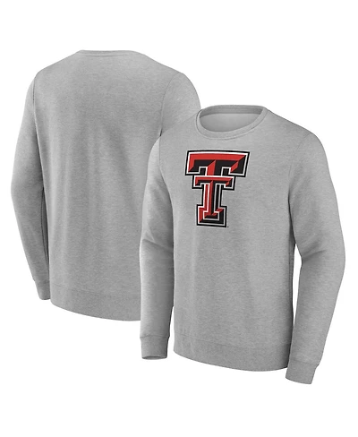Fanatics Men's Gray Texas Tech Red Raiders Applique Fleece Pullover Sweatshirt