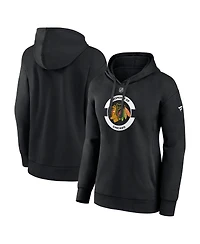 Fanatics Women's Black Chicago Blackhawks Authentic Pro Core Secondary Fleece Pullover Hoodie