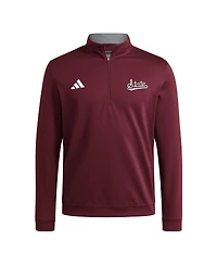 Adidas Men's Maroon Mississippi State Bulldogs Elevated Tri-Blend Quarter-Zip Pullover Sweatshirt