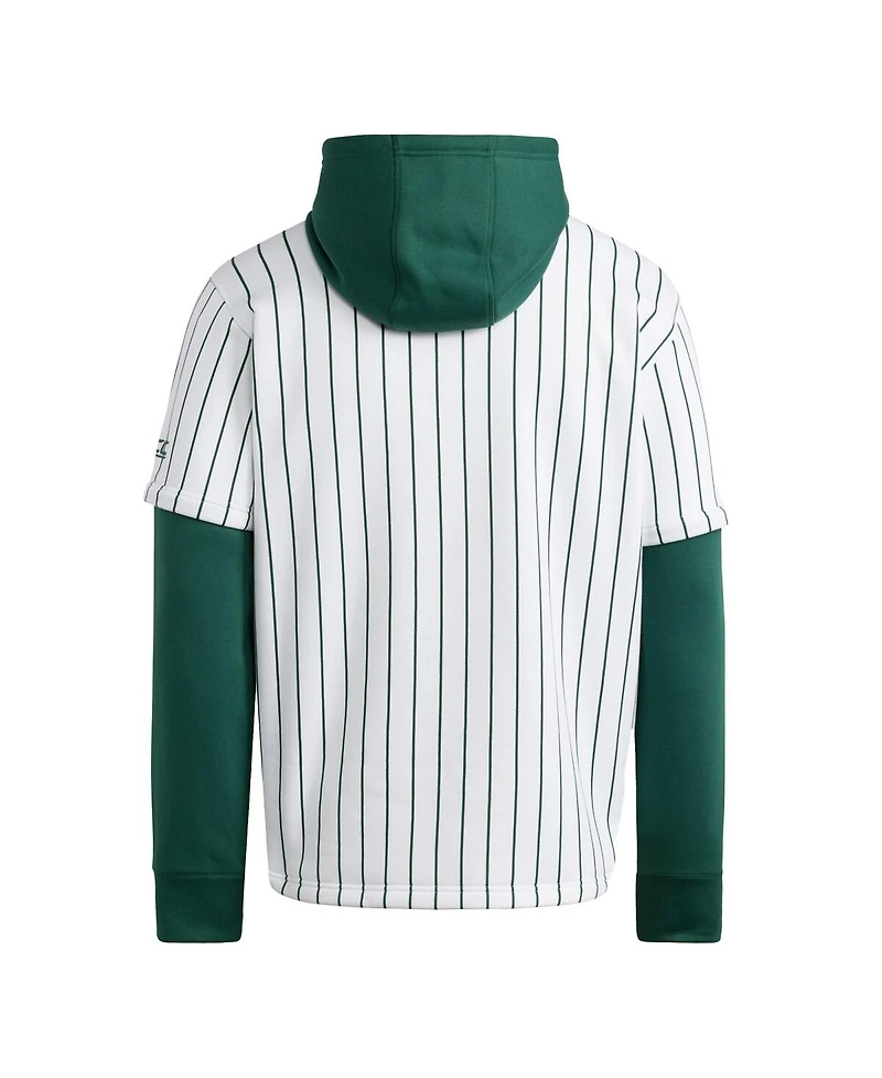 Adidas Men's White/Green Miami Hurricanes Baseball Jersey Hoodie