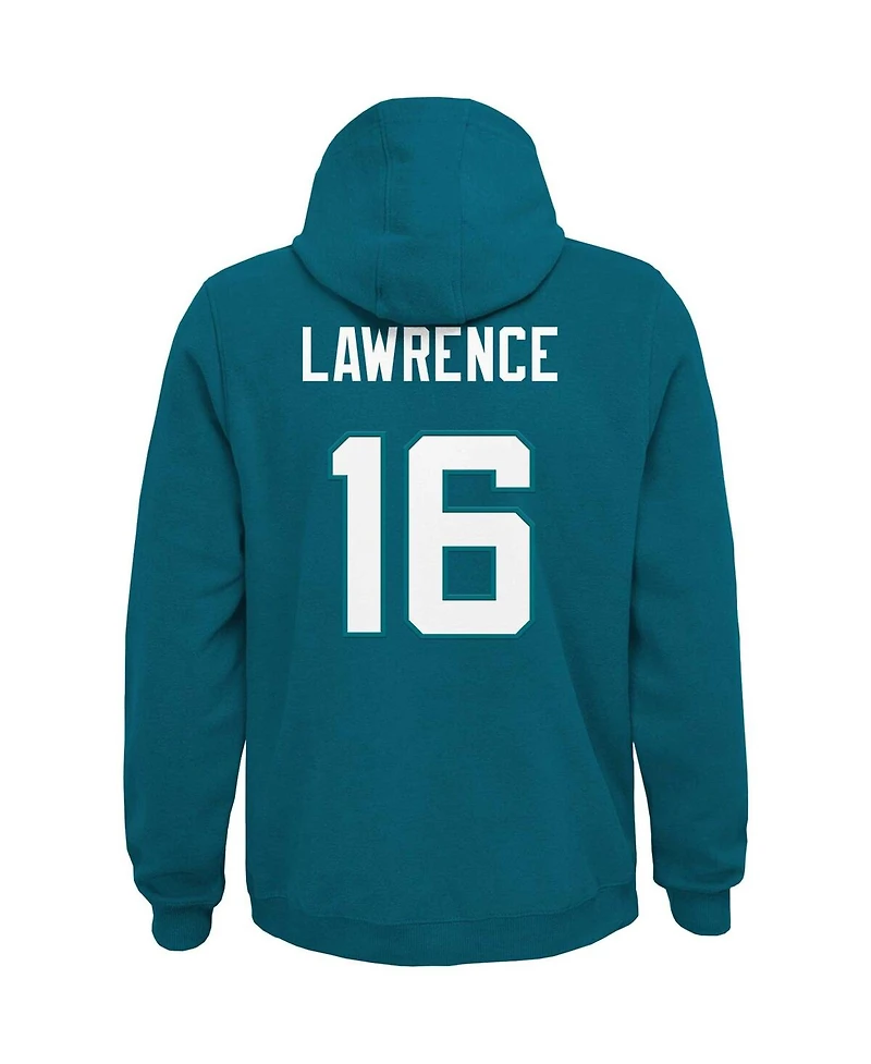 Outerstuff Big Boys and Girls Trevor Lawrence Teal Jacksonville Jaguars Mainliner Player Name Number Pullover Hoodie
