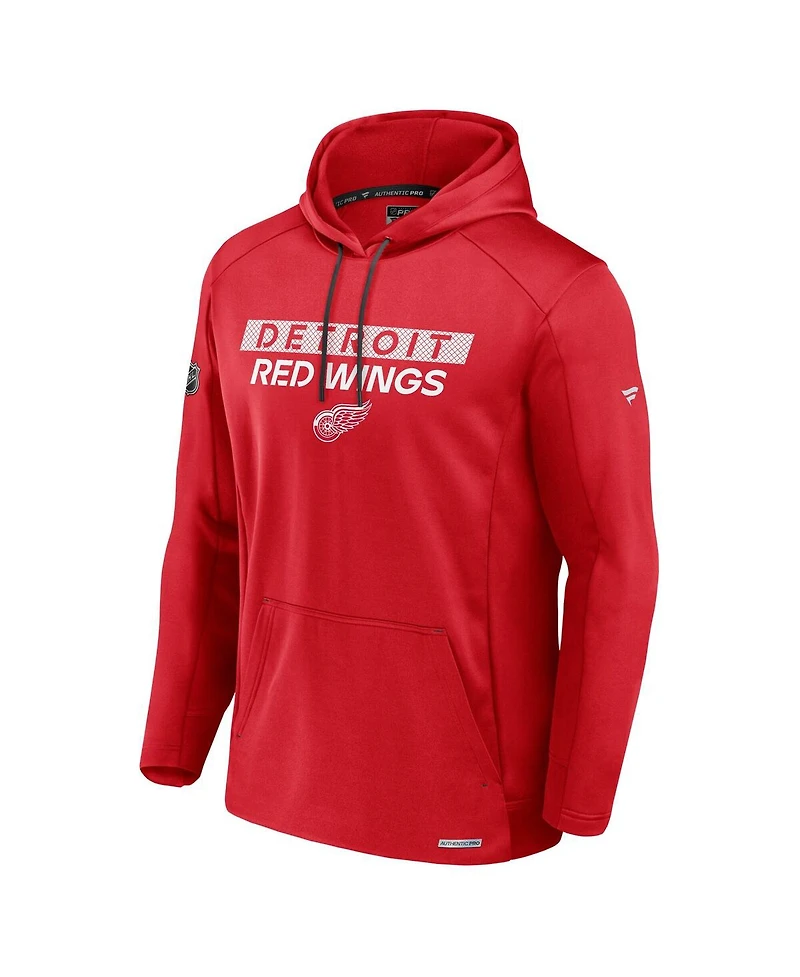 Fanatics Men's Red Detroit Red Wings Pro Rink Fleece Pullover Hoodie
