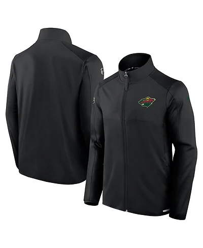 Fanatics Men's Black Minnesota Wild Authentic Pro Rink Fleece Full-Zip Jacket