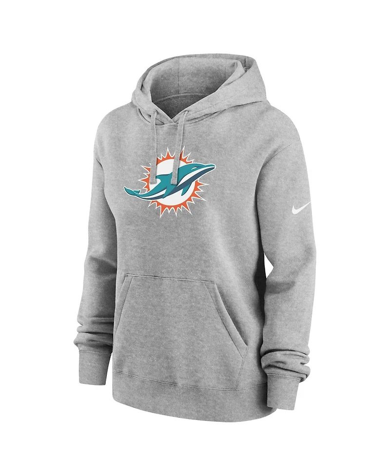 Nike Women's Heather Gray Miami Dolphins Club Fleece Pullover Hoodie