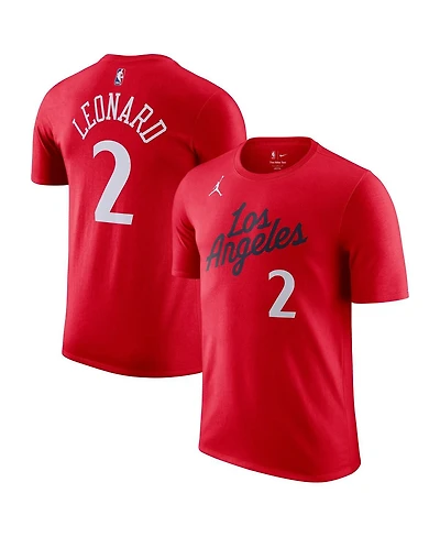 Jordan Men's Kawhi Leonard Red La Clippers Statement Edition Name Number T-Shirt