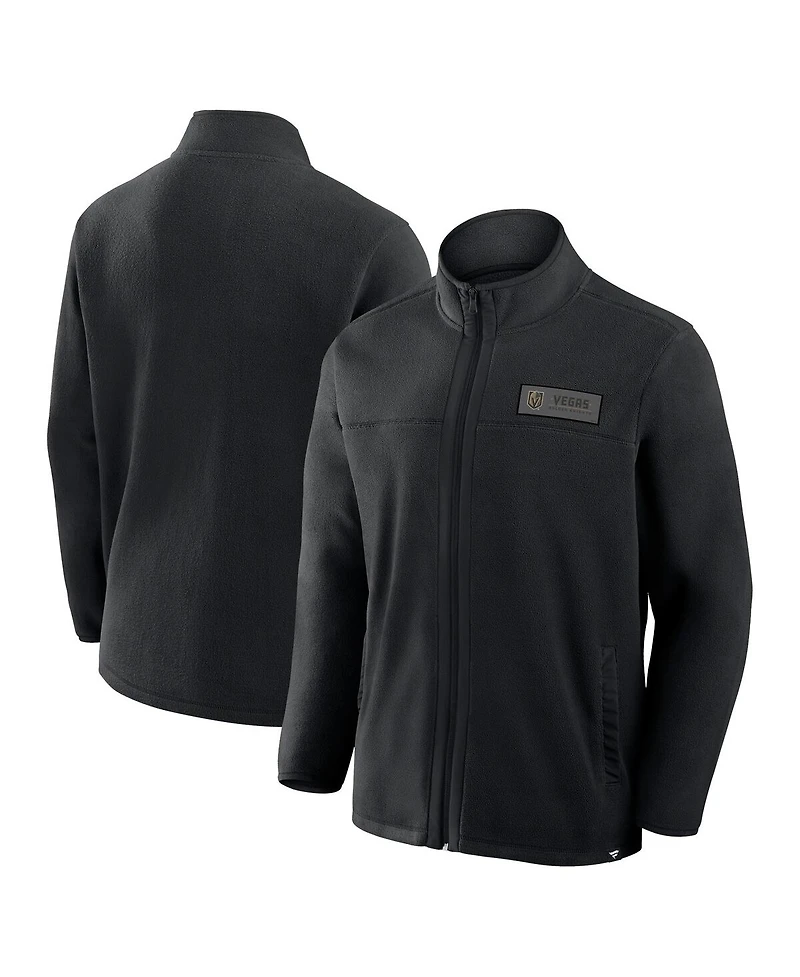 Fanatics Men's Black Vegas Golden Knights Home Ice Fleece Full-Zip Jacket
