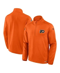 Fanatics Men's Orange Philadelphia Flyers Authentic Pro Rink Quarter-Zip Sweatshirt