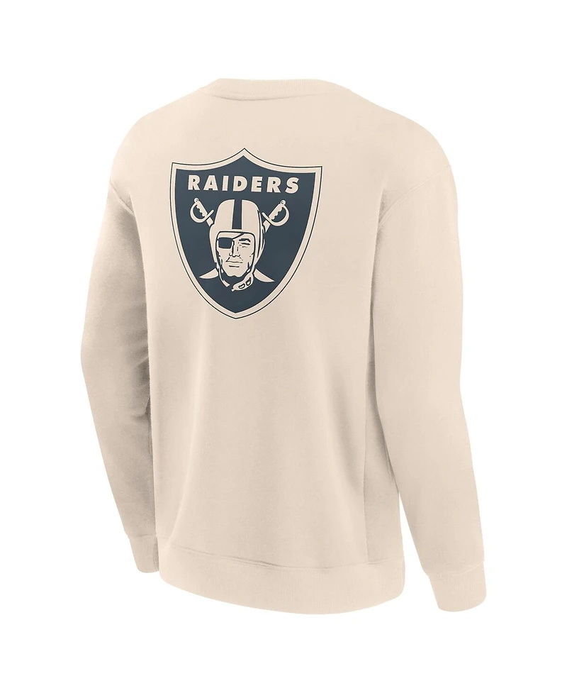 Fanatics Men's Cream Las Vegas Raiders Elements Future Ground Lettering Pullover Sweatshirt