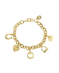 Steve Madden Gold Collegiate Mixed Charm Bracelet