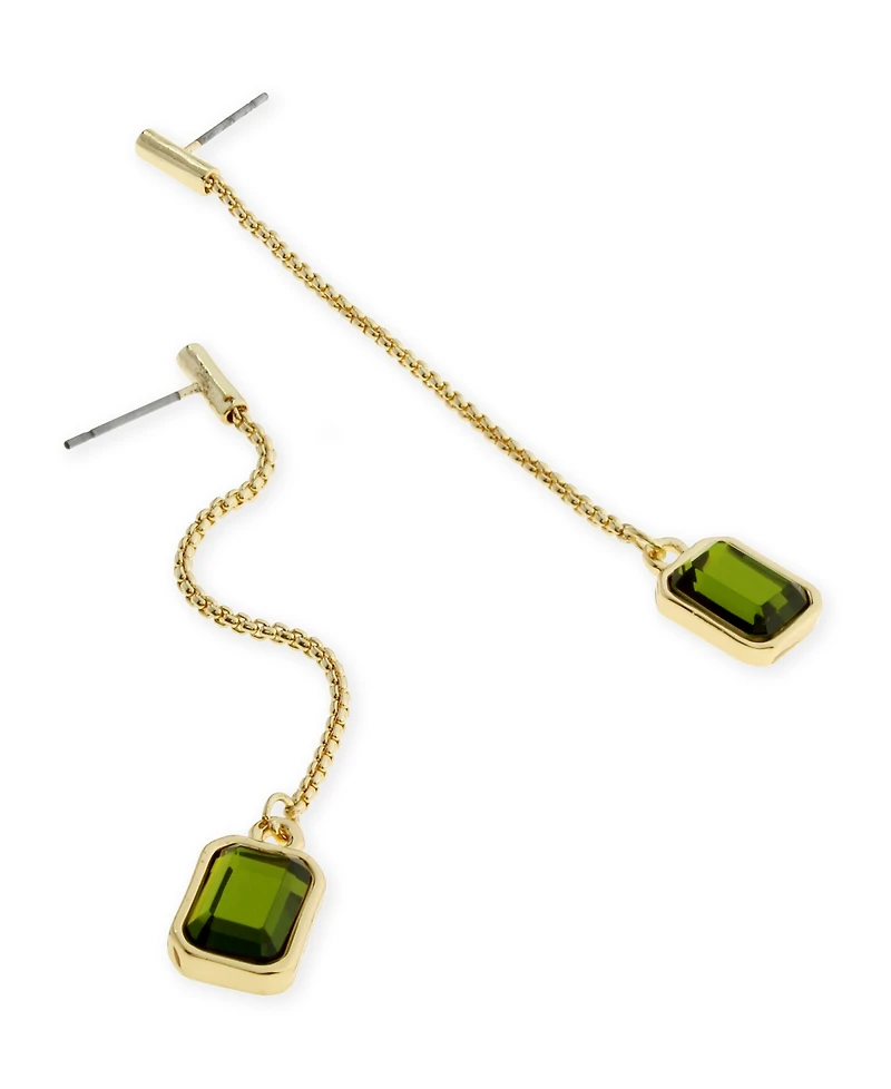 Steve Madden Olivine Gem Linear Earrings