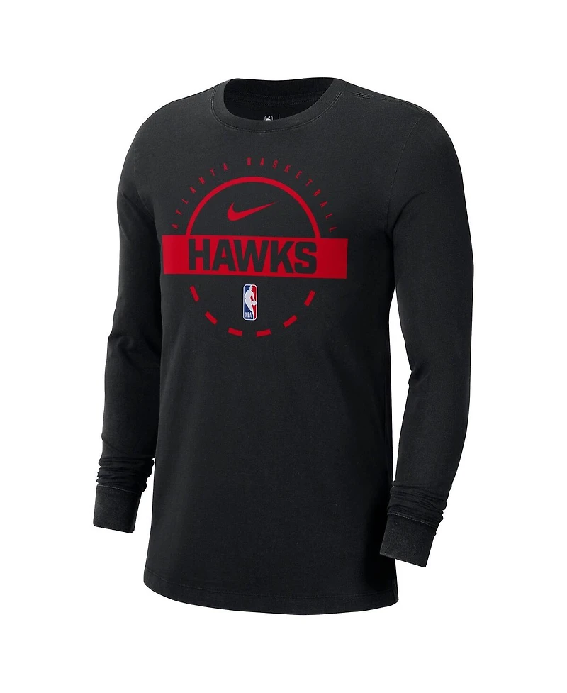 Nike Men's Black Atlanta Hawks Authentic Long Sleeve Practice T-Shirt