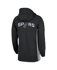 Nike Men's Black San Antonio Spurs Authentic On Court Zone Quarter-Zip Dri-fit Hoodie Jacket
