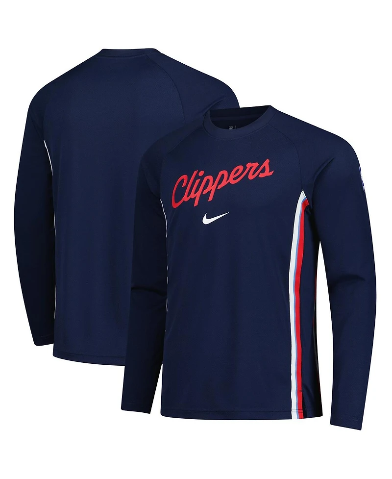 Nike Men's Navy La Clippers 2025/26 Authentic Pre-Game Legend Dri-fit Long Sleeve Shooting Shirt