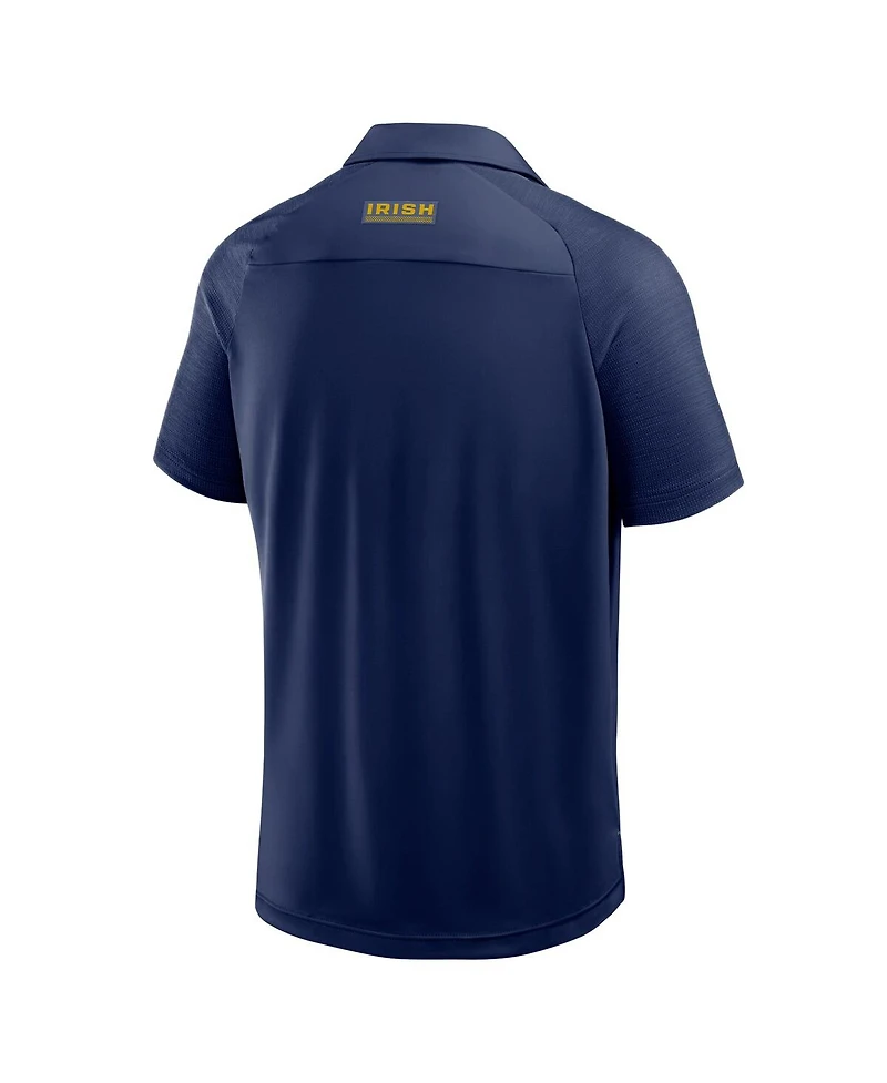 Fanatics Men's Navy Notre Dame Fighting Irish Take the Lead Defender Raglan Polo Shirt