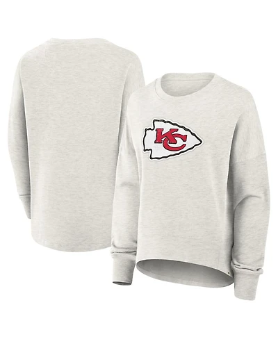 Fanatics Women's Heather Gray Kansas City Chiefs Oversized Hometown Pullover Sweatshirt