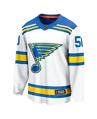Fanatics Men's Jordan Binnington White St. Louis Blues Away Breakaway Player Jersey
