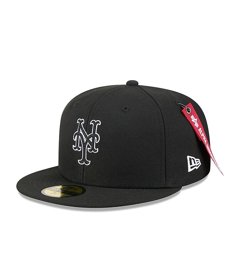 New Era x Alpha Industries Men's Black York Mets 59FIFTY Fitted Hat