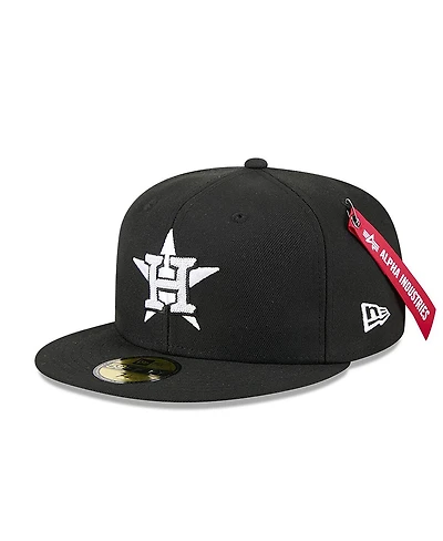New Era x Alpha Industries Men's Black Houston Astros 59FIFTY Fitted Hat