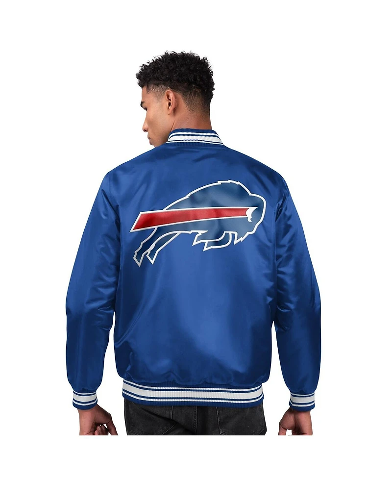 Starter Men's Royal Buffalo Bills Locker Room Satin Full-Snap Varsity Jacket