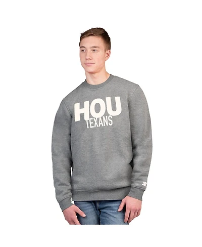Starter Men's Charcoal Houston Texans Assist Fleece Crewneck Sweatshirt