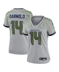 Nike Women's Sam Darnold Wolf Gray Seattle Seahawks 2025 Rivalries Collection Game Jersey