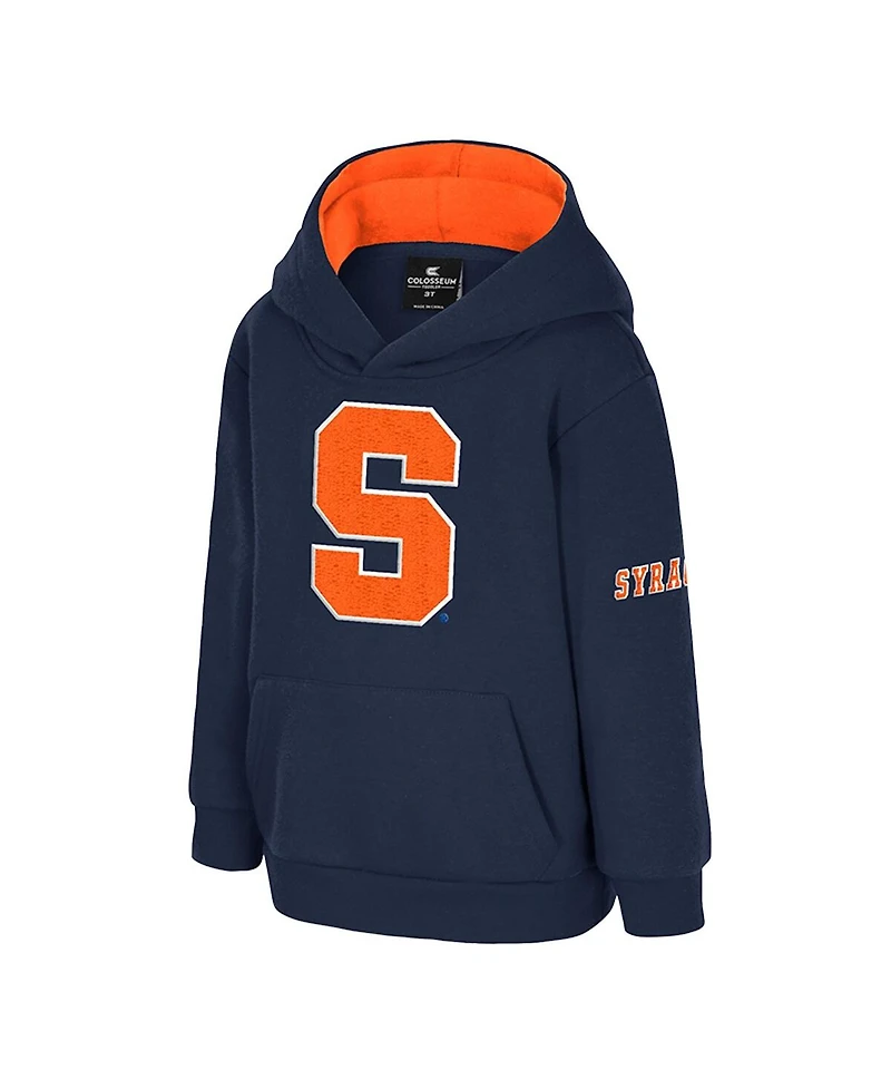 Colosseum Toddler Navy Syracuse Orange Big Logo Volume Fleece Pullover Hoodie