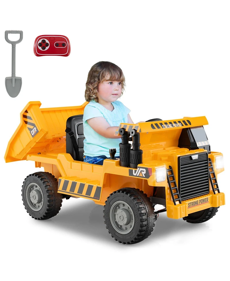 12V Kids Ride On Dump Truck Car with Remote Control and Electric Dump Bed