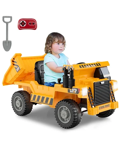 12V Kids Ride On Dump Truck Car with Remote Control and Electric Dump Bed