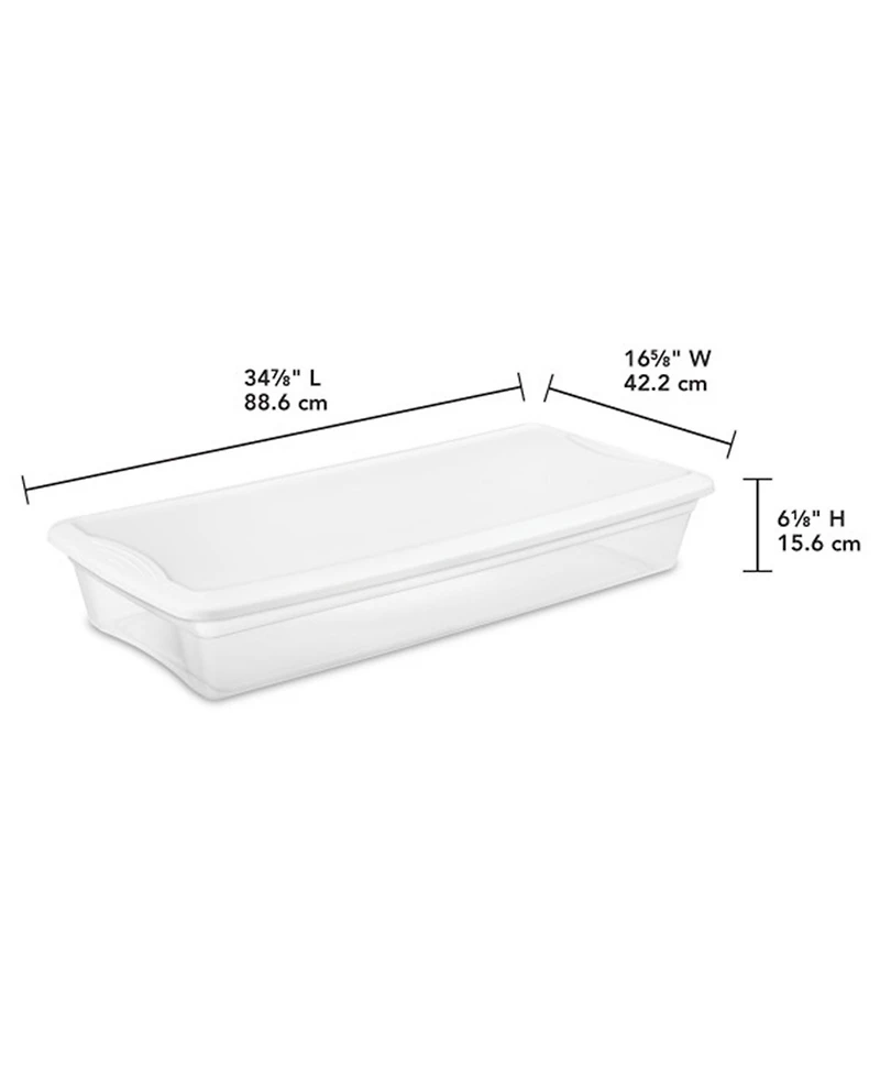 Sterilite 41 Quart Lightweight Storage Box Container with Lid, 6 Pack