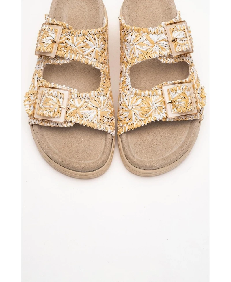 Forever & Always Shoes Milana Leather Double Strap Sandal (Women)