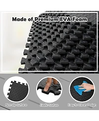 Hongge 12 Piece Puzzle Interlocking Flooring Mat with Waterproof Anti-Slip Surface