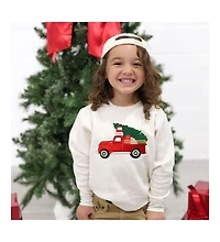 Sweet Wink Toddler Boys Christmas Truck Patch Sweatshirt
