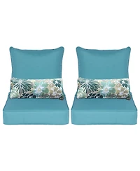 Aoodor Dining Chair Seat Cushion 23” W x 25.6” D 5.1” H,cushion for Indoor&Outdoor 20” D. (2 Back 2 Seate