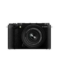 Fujifilm X-M5 Mirrorless Camera with Xc 15-45mm f/3.5-5.6 Ois Pz Lens, Black, Bundle with 64GB Memory Card, Camera Case