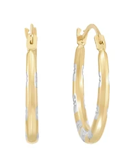 Macy's Polished Pattern Hoop Earrings in 14K Yellow Gold