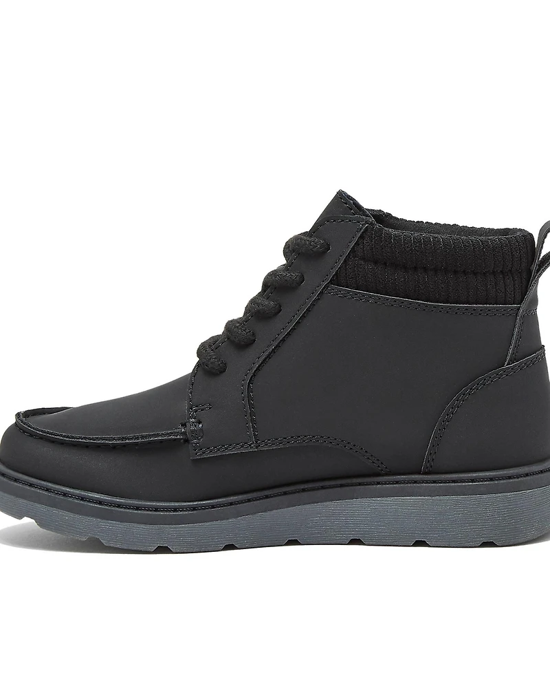 Lands' End Kids Moc Toe Flannel Lined Lace Up Boots