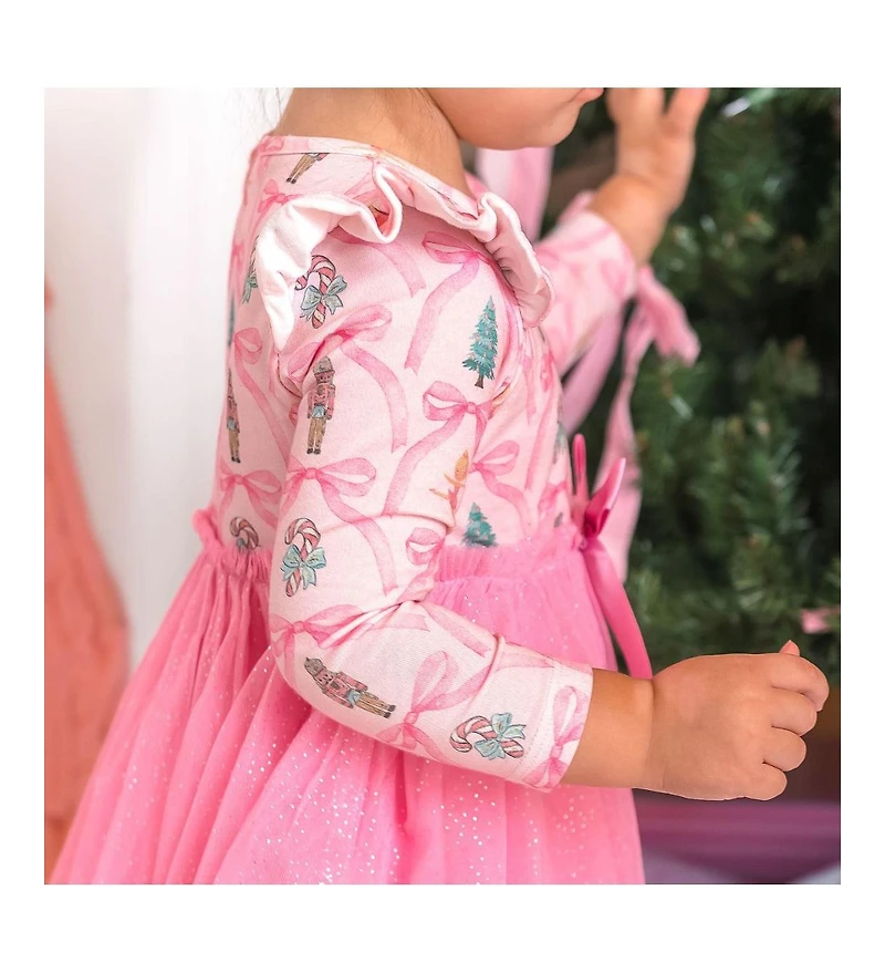 Sweet Wink Toddler Girls Nutcracker Trellis Christmas Long Sleeve Tutu Dress