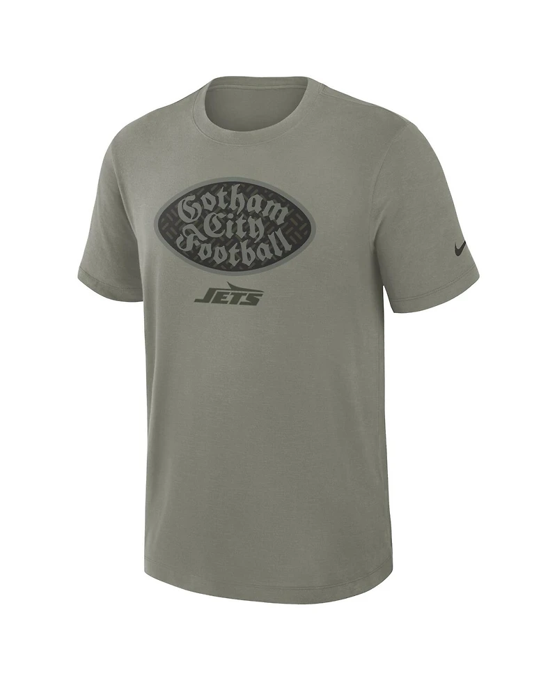 Nike Men's Dark Stucco New York Jets 2025 Rivalries Collection Slub Dri-fit T-Shirt