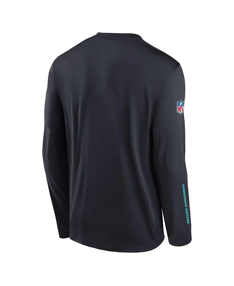 Nike Men's Pitch Blue Miami Dolphins 2025 Rivalries Collection Sideline Legend Dri-fit Long Sleeve T-Shirt