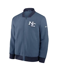 Nike Men's Storm Blue New England Patriots 2025 Rivalries Collection Sideline Full-Zip Bomber Jacket
