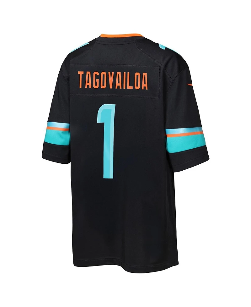 Nike Big Boys and Girls Tua Tagovailoa Pitch Blue Miami Dolphins 2025 Rivalries Collection Game Jersey