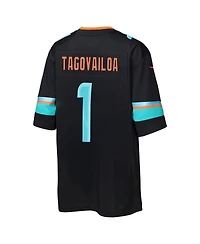 Nike Big Boys and Girls Tua Tagovailoa Pitch Blue Miami Dolphins 2025 Rivalries Collection Game Jersey