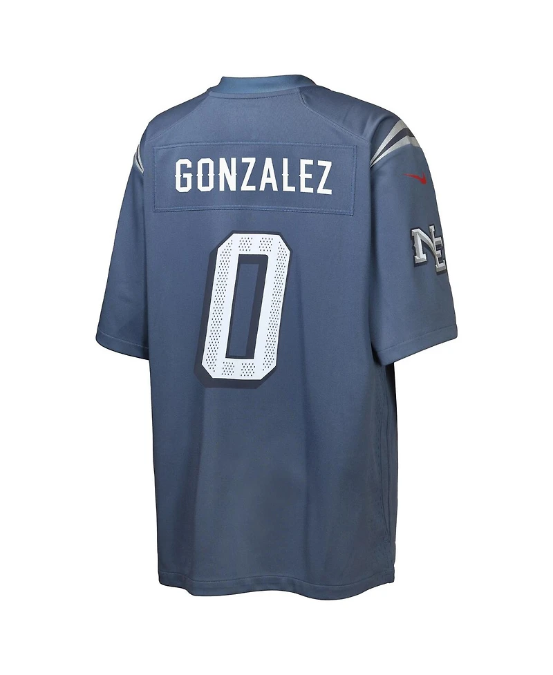 Nike Big Boys and Girls Christian Gonzalez Storm Blue New England Patriots 2025 Rivalries Collection Game Jersey