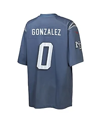 Nike Big Boys and Girls Christian Gonzalez Storm Blue New England Patriots 2025 Rivalries Collection Game Jersey