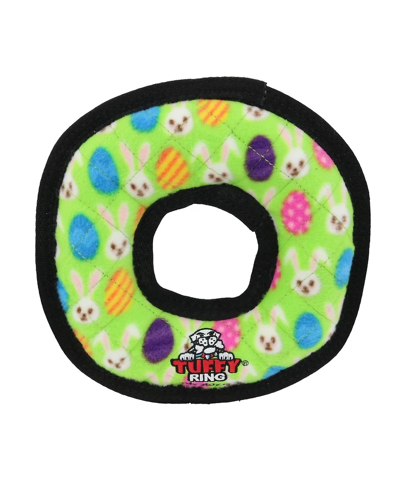 Tuffy Holiday Medium Ring Egg 2 Pack, Durable Plush Squeaky Dog Toy