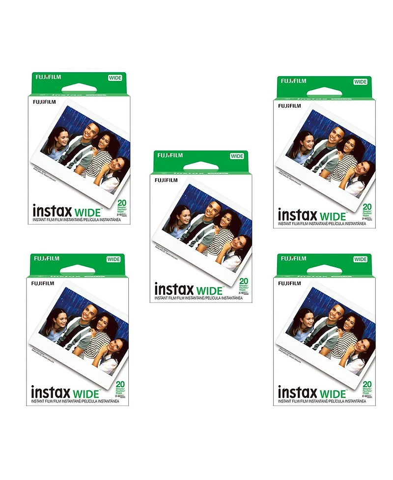 Fujifilm 5 Pack 20-Pack Instax Wide Instant Color Print Film, Iso 800