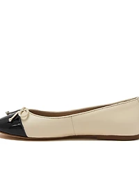 Lands' End Women's Essential Leather Cap Toe Ballet Flats