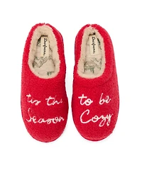Dearfoams Women's Holiday Novelty Embroidered Cozy Clog Slipper