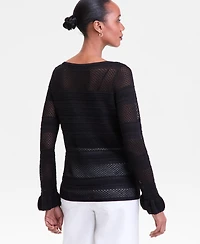 I.n.c. International Concepts Women's Ruffled Pointelle Sweater, Macy's Exclusive
